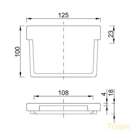 Rácsos folyóka műanyag végzáró 105 mm