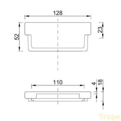 Rácsos folyóka műanyag végzáró 55 mm